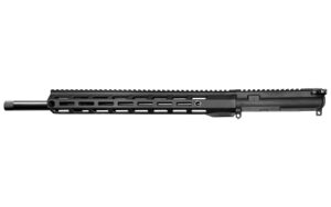 Black modern rifle upper assembly with long handguard