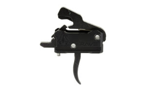 Black rifle trigger assembly on white background