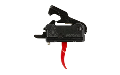 Black rifle trigger assembly with red trigger blade