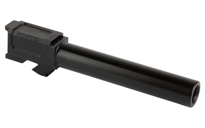 Black pistol suppressor attached to barrel