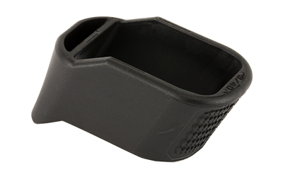 Black pistol magazine grip extension base plate