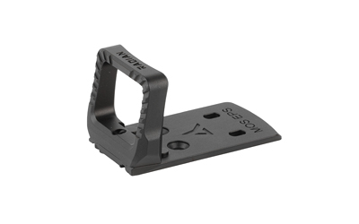 Black metal mounting bracket with upright loop