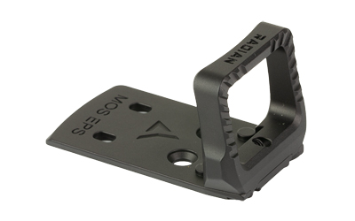 Black metal mounting bracket with angled base