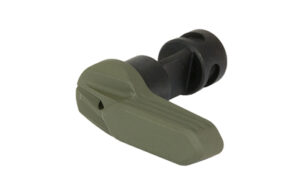 Green lever handle attached to black cylindrical component