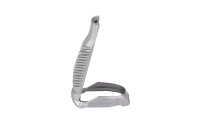 Gray ergonomic handheld scanner with base stand