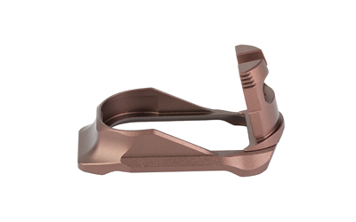 Bronze metallic automotive part with hinge detail.