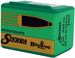 Sierra BlitzKing 100 rifle bullets box