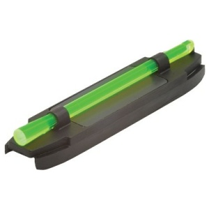 Green bubble level tool on dark base.