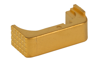 Gold metal block with textured end