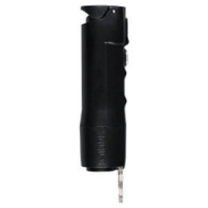 Black pepper spray with a keychain attachment