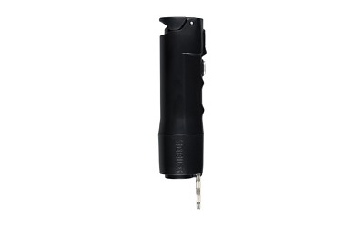 Black pepper spray with a keychain attachment