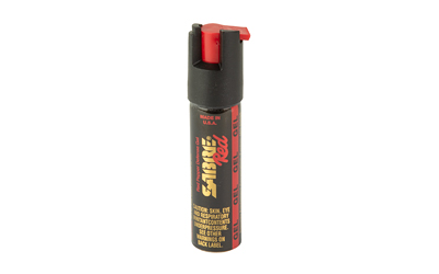 Pepper spray canister with red label