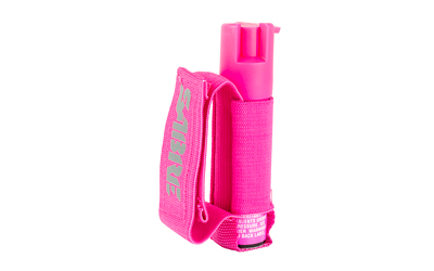 Pink pepper spray with hand strap holder