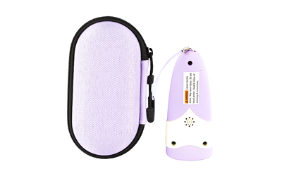 Purple handheld device and zippered carrying case