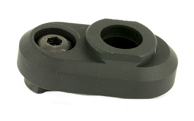 Black mechanical component with screw opening.