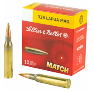 Sellier & Bellot Rifle Ammunition .338 Lapua Mag 300gr HPBT 2713 fps 10/ct