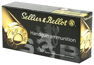 Sellier & Bellot handgun ammunition box, .40 S&W, 50 rounds.