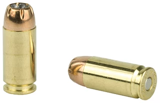 Two 9mm bullets on white background.