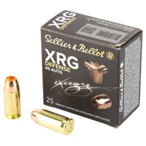 Sellier & Bellot XRG Defense Handgun Ammunition .45 ACP 165gr HP 1148 fps 25/ct