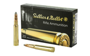 Sellier & Bellot rifle ammunition with two bullets.