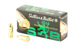 Sellier & Bellot non-toxic ammunition box with bullets.