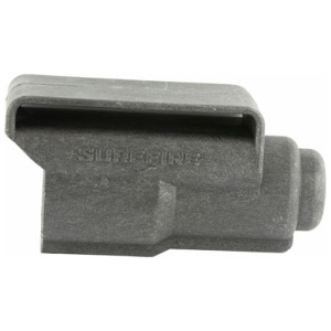 Black Surefire flashlight tail cap or accessory.