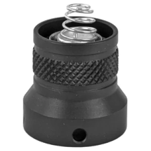 Black threaded flashlight tailcap with spring
