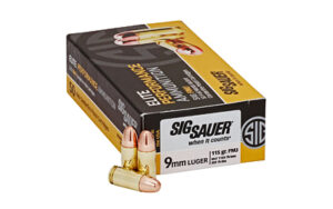 SIG AMMO 9MM 115GR FMJ 50RD - 10BX/CS