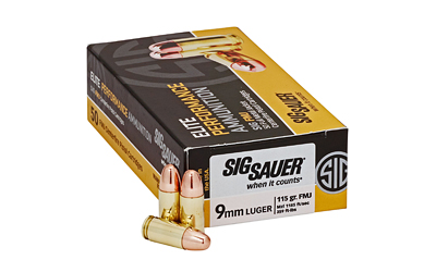 SIG AMMO 9MM 115GR FMJ 50RD - 10BX/CS