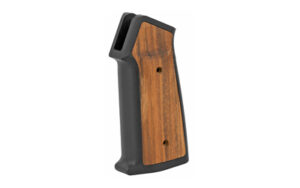 Wooden pistol grip panel with black frame
