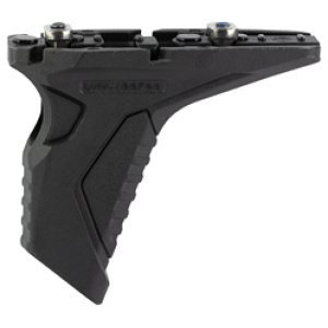 Black angled firearm foregrip accessory
