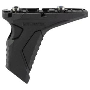 Black angled firearm foregrip accessory