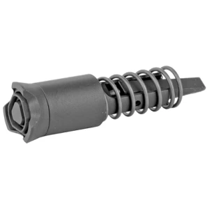 Gun buffer tube with spring assembly.
