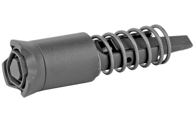 Gun buffer tube with spring assembly.