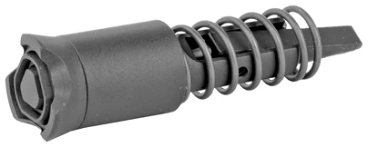 Gun buffer tube with spring assembly.