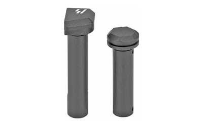 Two gray metal pins for mechanical assembly
