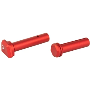Red car tow hooks on white background