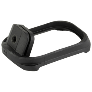 Black rifle magazine well for improved reloading speed.