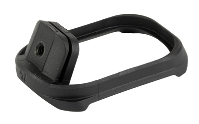 Black rifle magazine well for improved reloading speed.