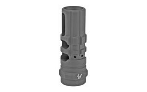Cylindrical metal muzzle brake with side ports