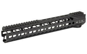 Black tactical rifle handguard with rail system