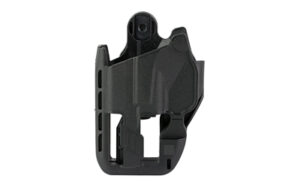 Black tactical belt holster for handgun