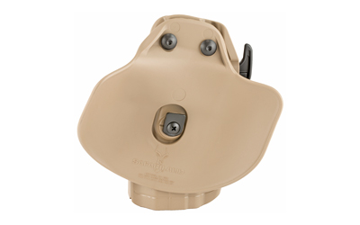 Tan tactical holster mount on white background