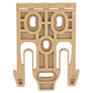 Tan Safariland quick attachment system accessory
