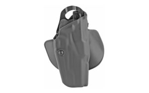Gray molded handgun holster with belt clip