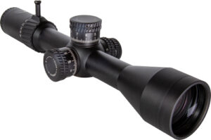Black rifle scope isolated on white background