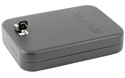 Portable black security lockbox with combination lock
