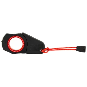 Black safety cutter with red wrist strap