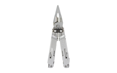 Stainless steel multitool pliers on white background