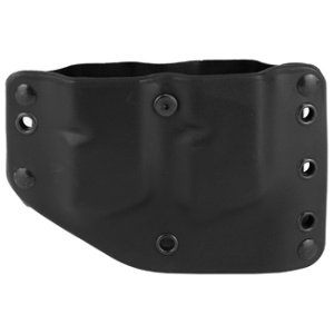 Black tactical gun holster with multiple rivets